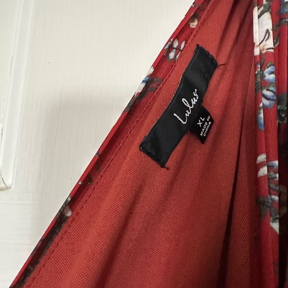 Lulu's Red Floral Maxi Dress - Picture 4 of 4